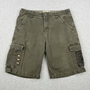 Vintage Anchor Blue Shorts Mens 34 Green Cargo Baggy Skater Embroidered Y2K